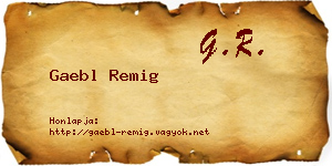 Gaebl Remig névjegykártya